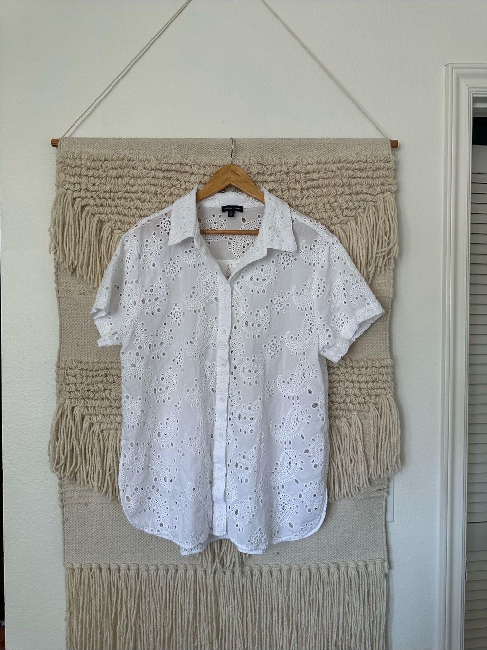 Universal Standard Eyelet Short Sleeve Shirt